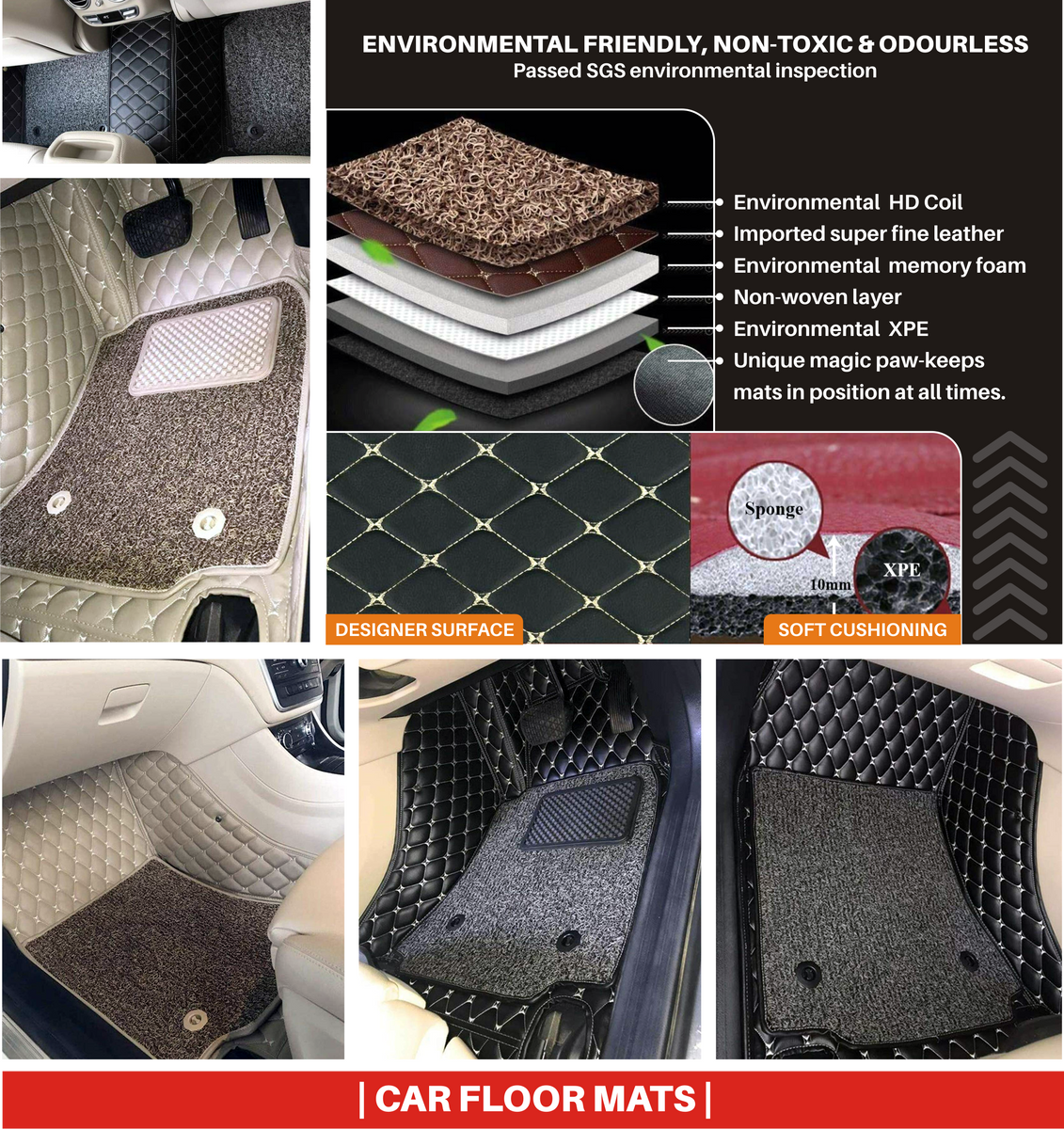Matdology 4-Piece Universal Fit Luxe Carpet Car India