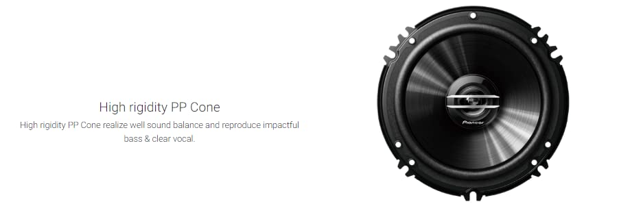 Pioneer Car Speaker TS-G1620S, 16 cm Speakers with Coaxial Way