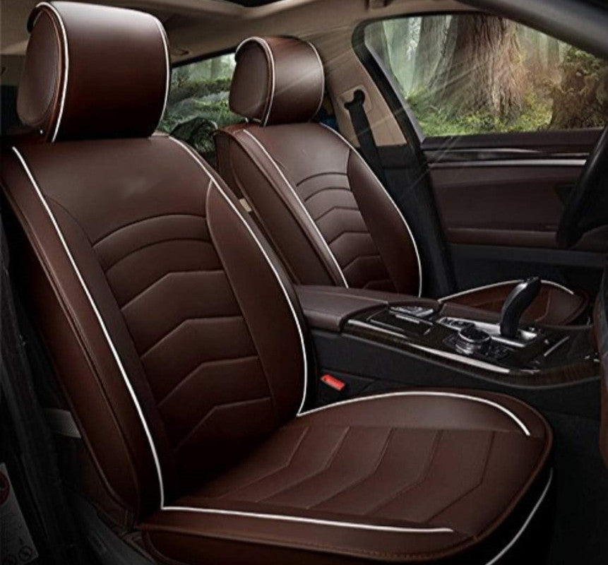 KWANSHOP Luxury PU Leather Car Seat Cover 5 Seats Cushions Car