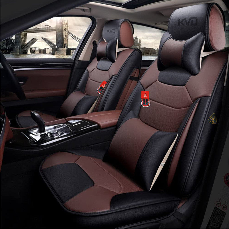 KVD Superior Leather Luxury Car Seat Cover for Honda City Black + Coff –  autoclint