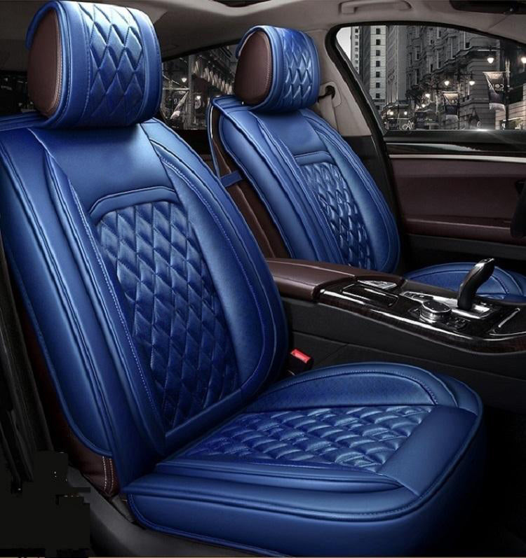 KWANSHOP Luxury PU Leather Car Seat Cover 5 Seats Cushions Car
