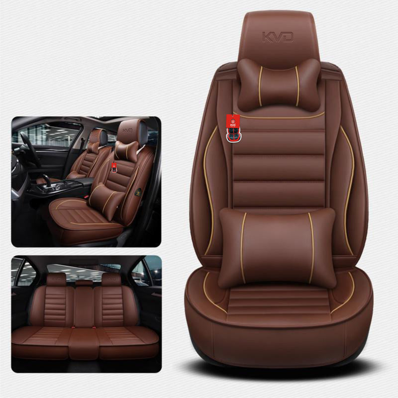 KVD Superior Leather Luxury Car Seat Cover FOR HONDA Jazz COFFEE