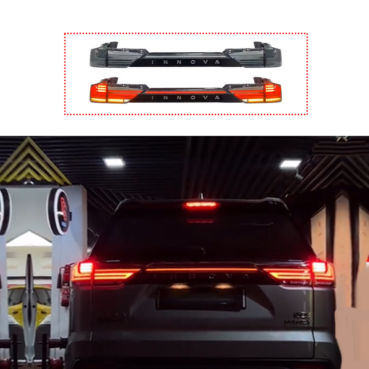 Tail Lights for Innova Hycross with LED Smoke || Red – autoclint