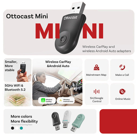 Ottocast Mini Wireless Carplay/Android Auto Adapter