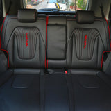 KVD Superior Leather Luxury Car Seat Cover FOR HYUNDAI Creta Black + Red Free Neckrest (WITH 5 YEARS WARRANTY) - OG2/14