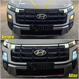 OEM Hyundai Genuine LED DRL for Creta 2024 Model - Bonnet Mounted, Free Coupler and Frame for Plug and Play