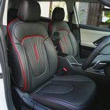 KVD Superior Leather Luxury Car Seat Cover FOR HYUNDAI Creta Black + Red Free Neckrest (WITH 5 YEARS WARRANTY) - OG2/14