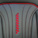 KVD Superior Leather Luxury Car Seat Cover FOR HYUNDAI Creta Black + Red Free Neckrest (WITH 5 YEARS WARRANTY) - OG2/14