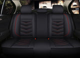 KVD Superior Leather Luxury Car Seat Cover for Mahindra Scorpio N Black + Red Free Pillows And Neckrest Set (With 5 Year Onsite Warranty) - DZ075/149