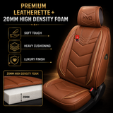 Kvd Superior Leather Luxury Car Seat Cover For Tata Sierra Tan + Beige (With 5 Year Onsite Warranty) (Sp) - D069/159