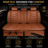 Kvd Superior Leather Luxury Car Seat Cover For Tata Sierra Tan + Beige (With 5 Year Onsite Warranty) (Sp) - D069/159