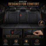 Kvd Superior Leather Luxury Car Seat Cover For Tata Sierra Full Black (With 5 Years Warranty) - D009/159