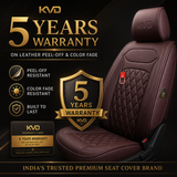 KVD Superior Leather Luxury Car Seat Cover For Volkswagen Taigun Coffee (With 5 Year Onsite Warranty) - D011/135