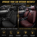KVD Superior Leather Luxury Car Seat Cover FOR Volkswagen T-Roc COFFEE (WITH 5 YEARS WARRANTY) - D011/135
