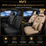 KVD Superior Leather Luxury Car Seat Cover FOR MARUTI SUZUKI NEW SWIFT BEIGE + BLACK FREE PILLOWS AND NECK REST SET (WITH 5 YEARS WARRANTY) - D017/52