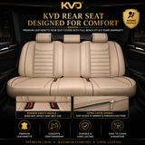 KVD Superior Leather Luxury Car Seat Cover FOR MARUTI SUZUKI Swift Dzire BEIGE + BLACK FREE PILLOWS AND NECK REST SET (WITH 5 YEARS WARRANTY)- D017/56