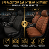 KVD Superior Leather Luxury Car Seat Cover for Volkswagen T-Roc Tan + Beige (With 5 Year Onsite Warranty) (SP) - D069/135