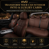 KVD Superior Leather Luxury Car Seat Cover for Volkswagen T-Roc Full Coffee (With 5 Year Onsite Warranty) - D082/135