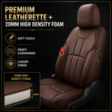 KVD Superior Leather Luxury Car Seat Cover for Volkswagen T-Roc Full Coffee (With 5 Year Onsite Warranty) - D082/135