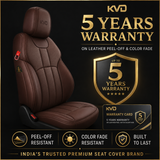 KVD Superior Leather Luxury Car Seat Cover for Volkswagen T-Roc Full Coffee (With 5 Year Onsite Warranty) - D082/135