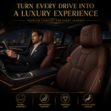 KVD Superior Leather Luxury Car Seat Cover for Volkswagen T-Roc Full Coffee (With 5 Year Onsite Warranty) - D082/135