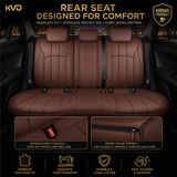 KVD Superior Leather Luxury Car Seat Cover for Volkswagen T-Roc Full Coffee (With 5 Year Onsite Warranty) - D082/135