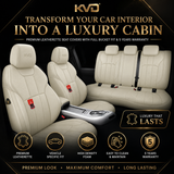 KVD Superior Leather Luxury Car Seat Cover For Citroen C3 Full Beige (With 5 Year Onsite Warranty) - D083/150