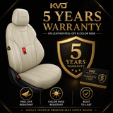 KVD Superior Leather Luxury Car Seat Cover for Renault Kwid Full Beige (With 5 Year Onsite Warranty) - D083/63