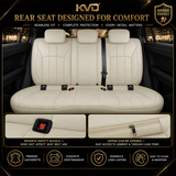 KVD Superior Leather Luxury Car Seat Cover for Renault Kwid Full Beige (With 5 Year Onsite Warranty) - D083/63