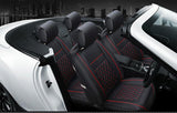 KVD Superior Leather Luxury Car Seat Cover For Skoda Slavia Black + Red (With 5 Year Onsite Warranty) - Dz001/135