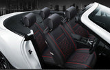 KVD Superior Leather Luxury Car Seat Cover For Mg Astor Black + Red Free Pillows And Neck Rest Set (With 5 Year Onsite Warranty) - Dz001/145