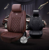 KVD Superior Leather Luxury Car Seat Cover For Skoda Slavia Mehroon (With 5 Year Onsite Warranty) - D010/135