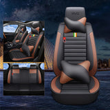 KVD Superior Leather Luxury Car Seat Cover for Maruti Suzuki Jimny Black + Tan Free Pillows And Neckrest Set (With 5 Year Onsite Warranty) - D101/155