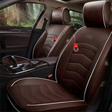 KVD Superior Leather Luxury Car Seat Cover for Skoda Kylac Coffee + White (With 5 Year Onsite Warranty) - DZ104/143