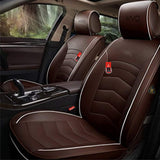 KVD Superior Leather Luxury Car Seat Cover for MG Astor Coffee + White (With 5 Year Onsite Warranty) - DZ104/145