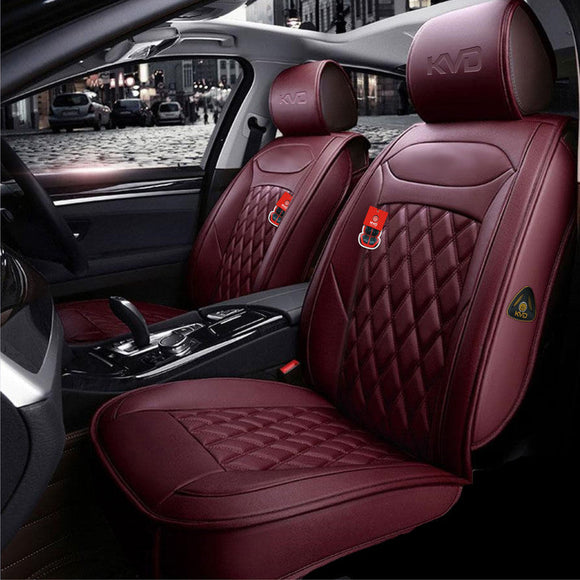 KVD Superior Leather Luxury Car Seat Cover FOR Hyundai Exter MEHROON (WITH 5 YEARS WARRANTY) - D010/98