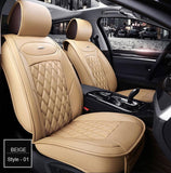 KVD Superior Leather Luxury Car Seat Cover For Skoda Slavia Full Beige (With 5 Year Onsite Warranty) - D012/135