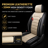 KVD Superior Leather Luxury Car Seat Cover for Maruti Suzuki Wagon R Stingray Black + Beige (With 5 Year Onsite Warranty) - D131/59