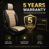 KVD Superior Leather Luxury Car Seat Cover for Maruti Suzuki Celerio Black + Beige (With 5 Year Onsite Warranty) - D131/46