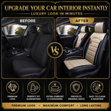KVD Superior Leather Luxury Car Seat Cover for Tata Nano Black + Beige (With 5 Year Onsite Warranty) - D131/76