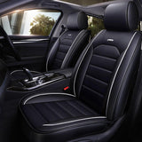 KVD Superior Leather Luxury Car Seat Cover for MG Astor Black + Silver (With 5 Year Onsite Warranty) - DZ133/145