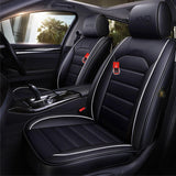KVD Superior Leather Luxury Car Seat Cover For Kia Syros Black + Silver (With 5 Year Onsite Warranty) - DZ133/158