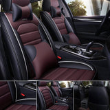 KVD Superior Leather Luxury Car Seat Cover For Maruti Suzuki Victoris Black + Coffee Free Pillows And Neckrest Set (With 5 Year Onsite Warranty) - D137/157