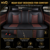 KVD Superior Leather Luxury Car Seat Cover for Toyota Fortuner Black + Coffee Free Pillows And Neckrest Set (With 5 Year Onsite Warranty) - D138/87