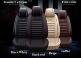 KVD Superior Leather Luxury Car Seat Cover FOR Skoda Kylac BLACK + RED (WITH 5 YEARS WARRANTY) - DZ014/143