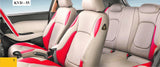 KVD Superior Leather Luxury Car Seat Cover FOR TOYOTA Innova Hycross BEIGE + RED (WITH 5 YEARS WARRANTY) - D021/151