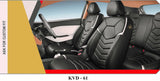 KVD Superior Leather Luxury Car Seat Cover For Kia Syros BLACK + SILVER (WITH 5 YEARS WARRANTY) - D025/158