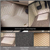 Kvd Extreme Leather Luxury 7D Car Floor Mat For Volkswagen virtus BEIGE + COFFEE ( WITH 1 YEAR WARRANTY ) - M01/153