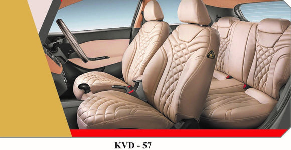 KVD Superior Leather Luxury Car Seat Cover For Maruti Suzuki Victoris FULL BEIGE (WITH 5 YEARS WARRANTY) - D036/157