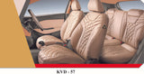 KVD Superior Leather Luxury Car Seat Cover For Skoda Slavia Full Beige (With 5 Year Onsite Warranty) - D036/135